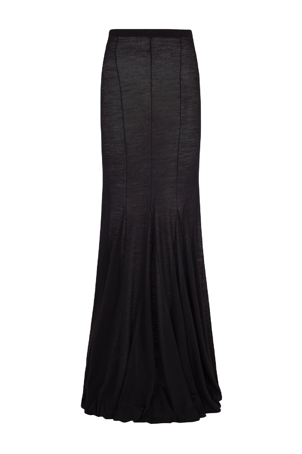 Cortana Jenna falda en lana virgen negra