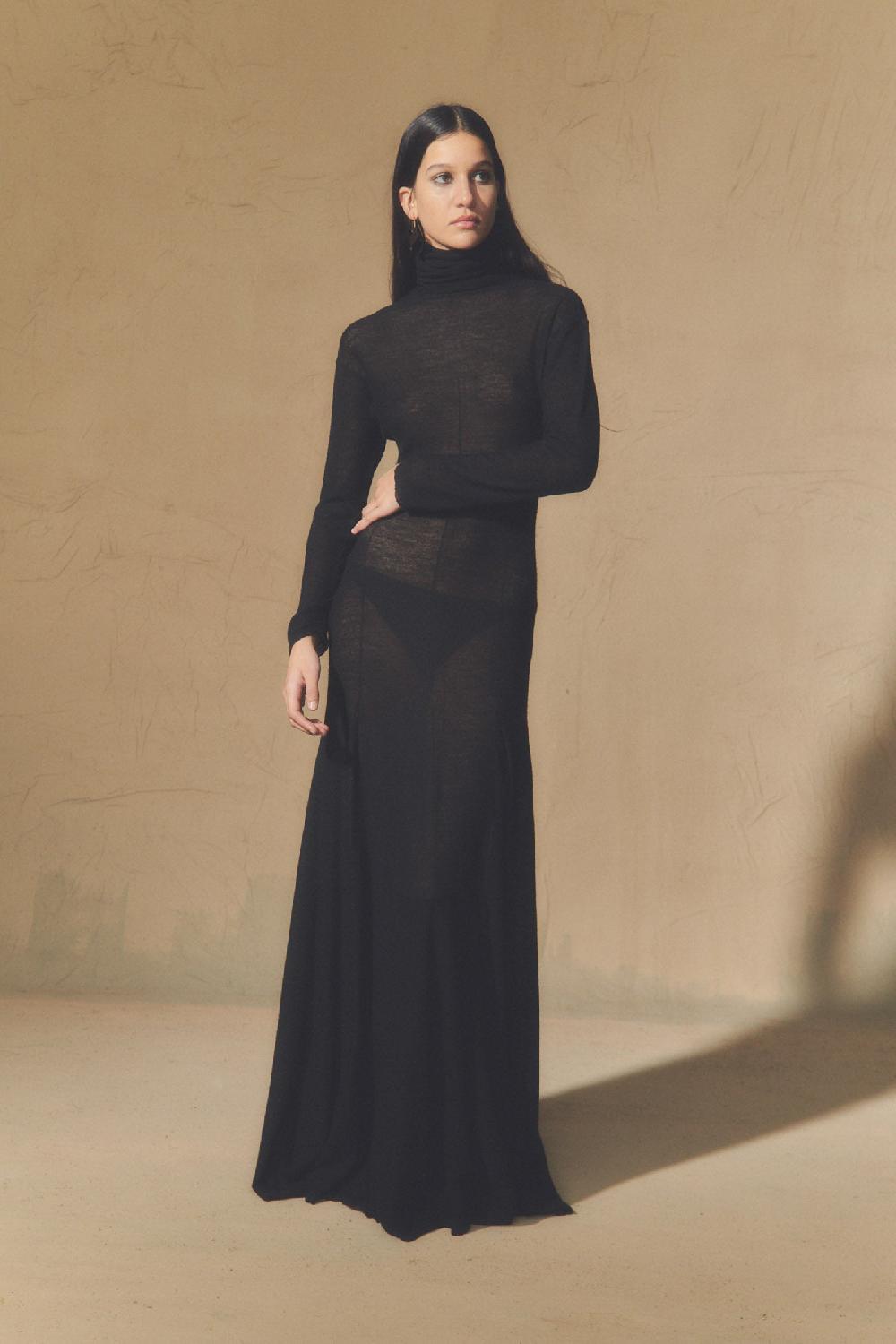 Cortana Jenna Vestido En Lana Virgen Negro