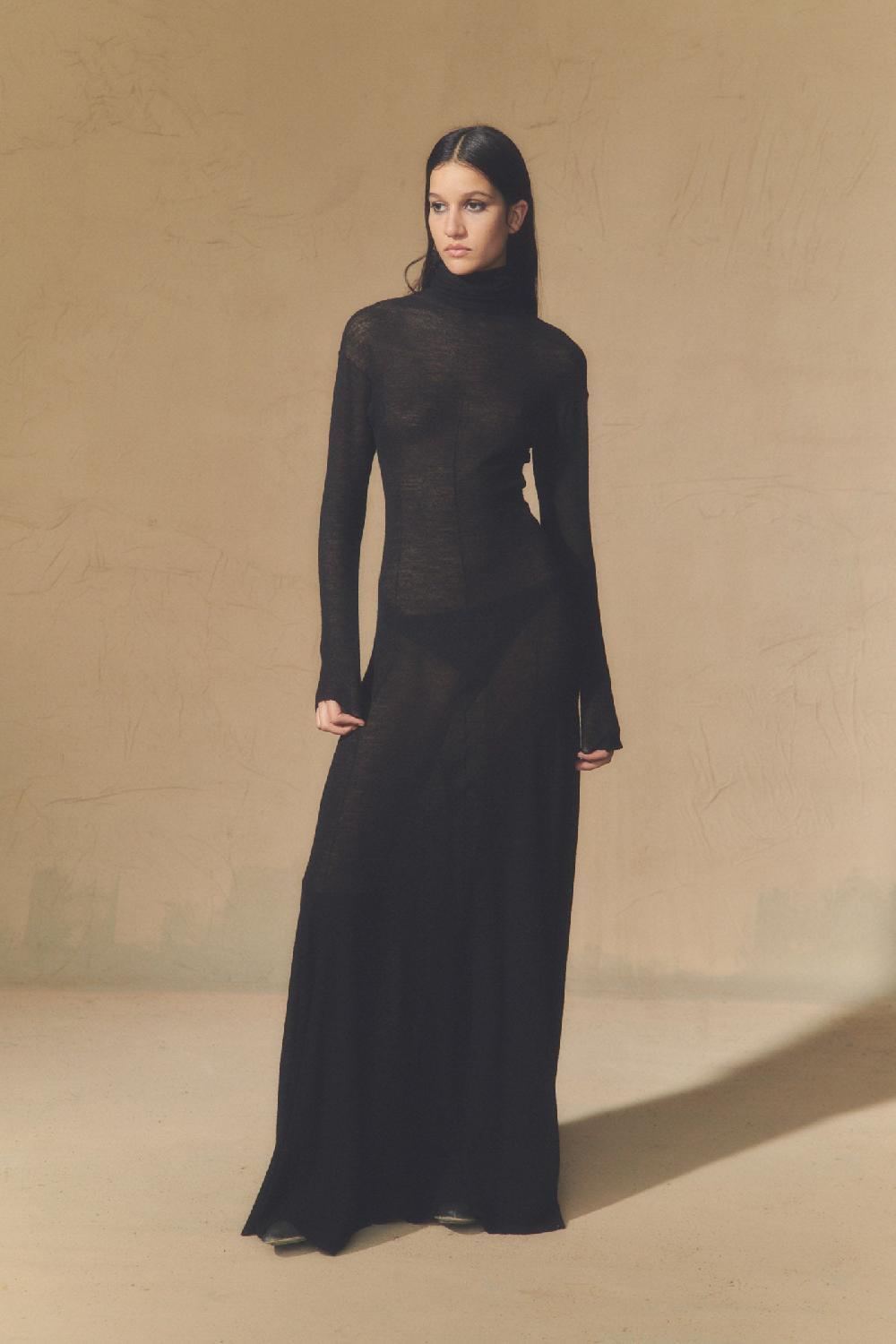 Cortana Jenna Vestido En Lana Virgen Negro