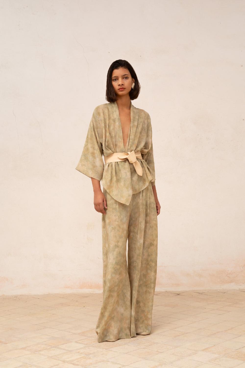 Cortana Jin 6 Cinturon Anudado De Cuero Beige