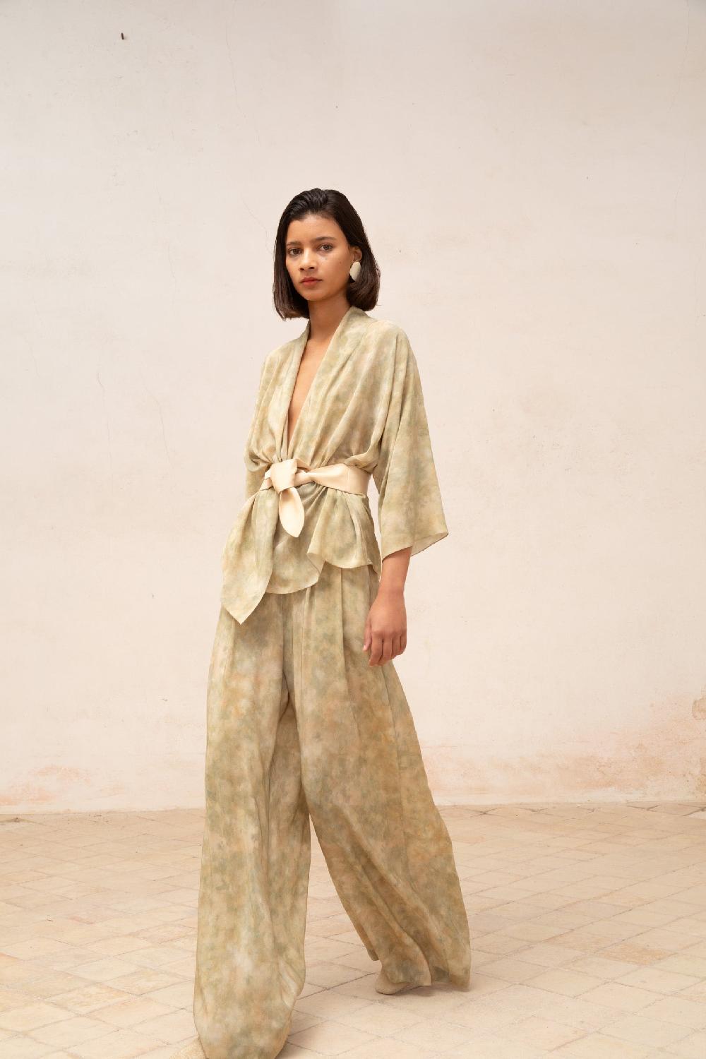 Cortana Jin 6 Cinturon Anudado De Cuero Beige