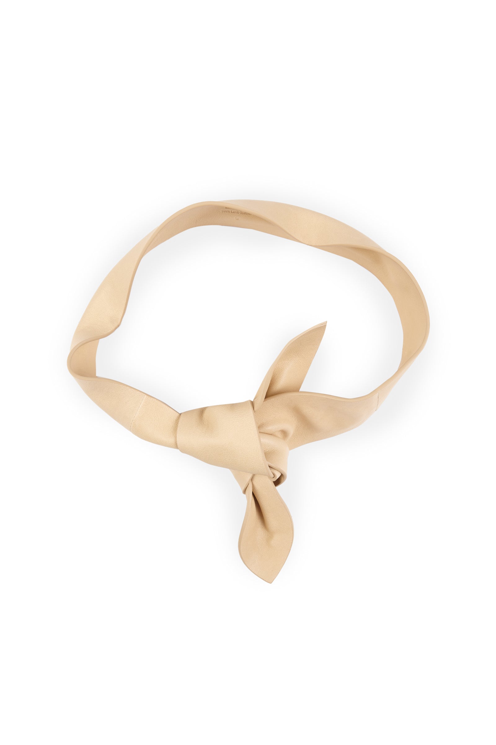 Cortana Jin 6 Cinturon Anudado De Cuero Beige