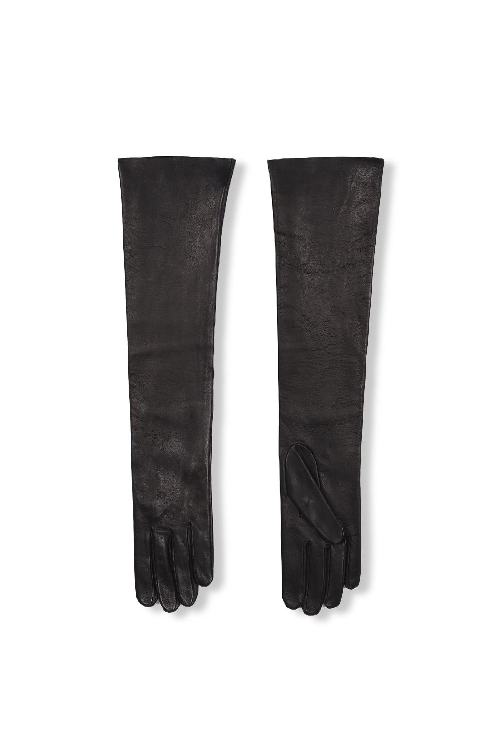 Cortana Jin Guantes Largos De Cuero Negro