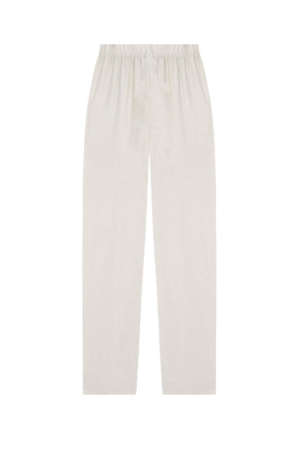 Cortana Josephine pantalón en seda plateada