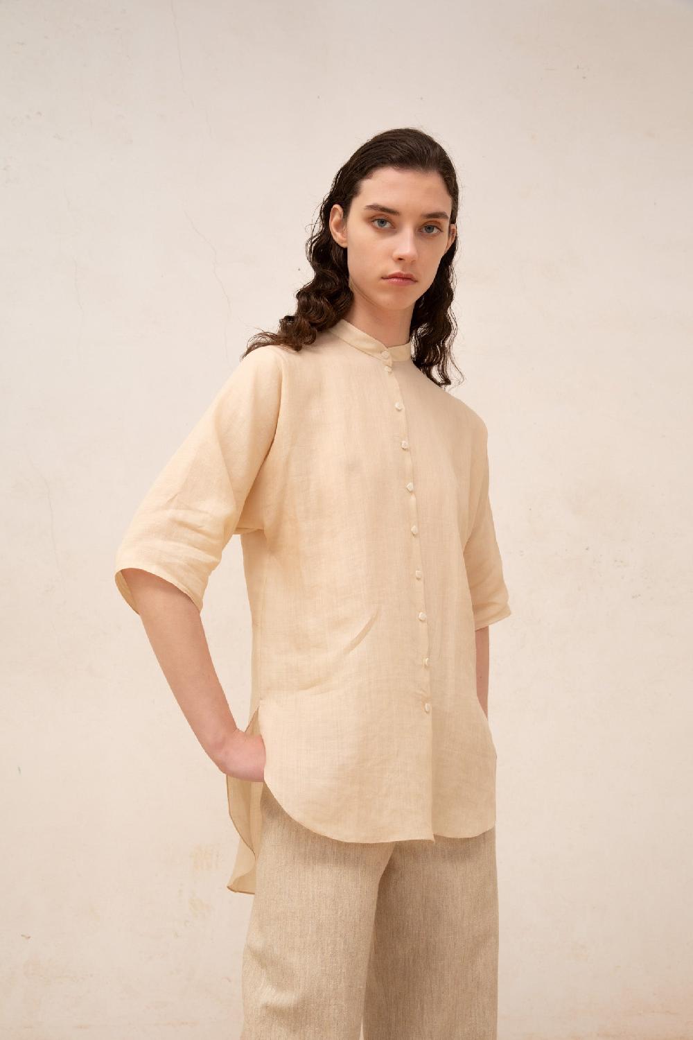 Cortana Jules Camisa En Ramio Beige