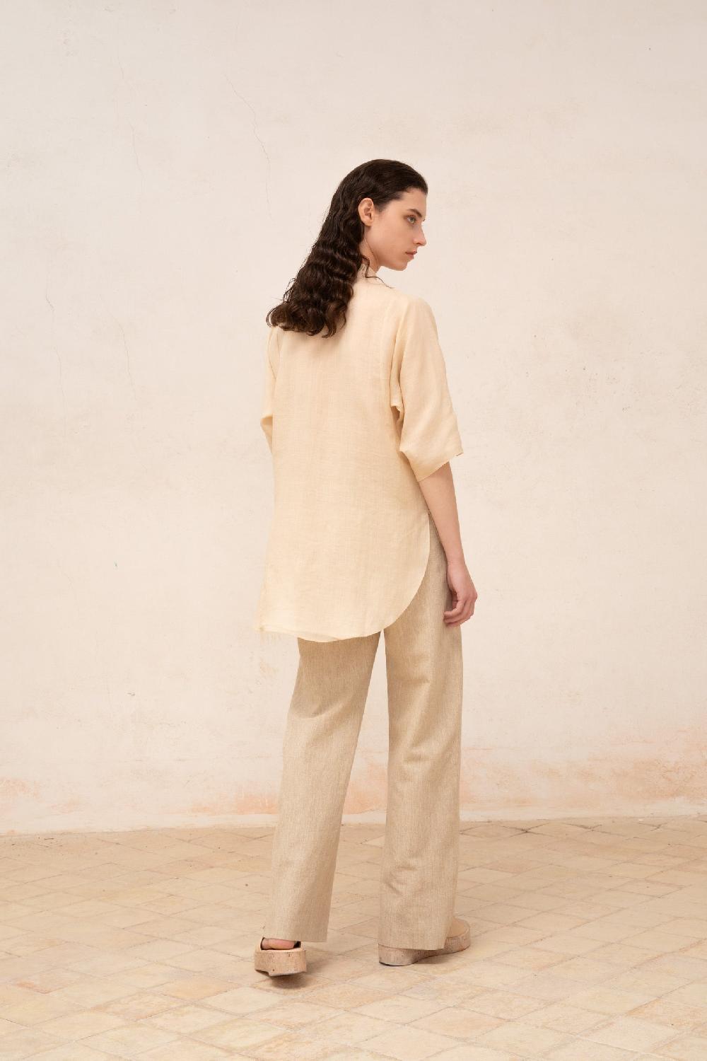 Cortana Jules Camisa En Ramio Beige