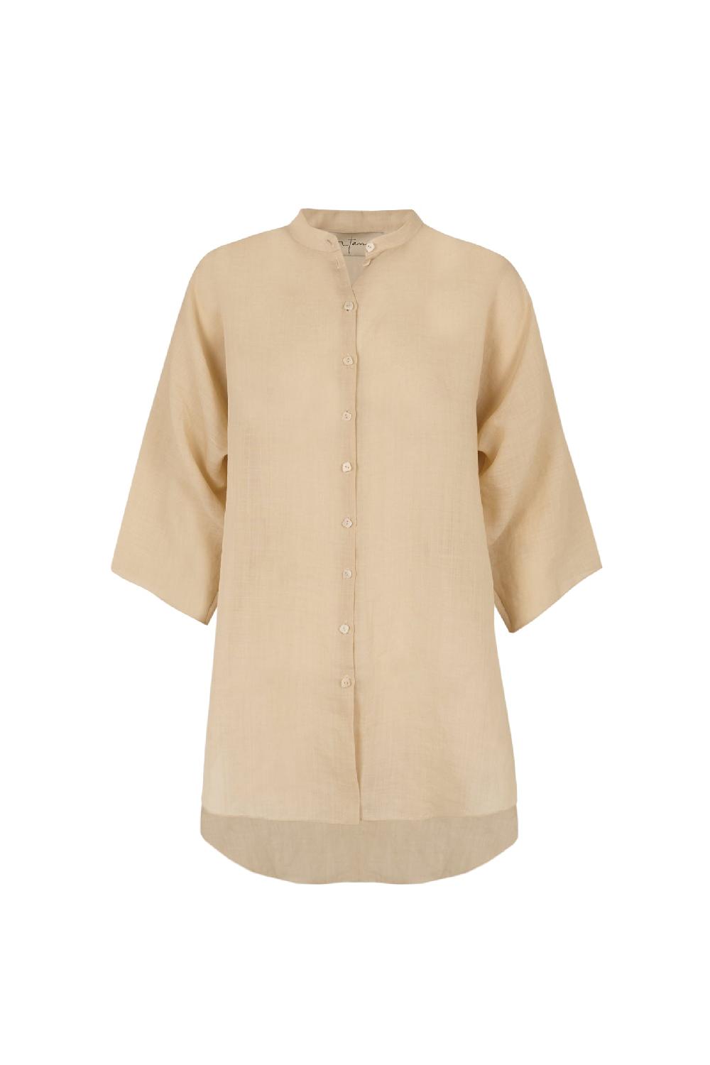 Cortana Jules camisa en ramio beige