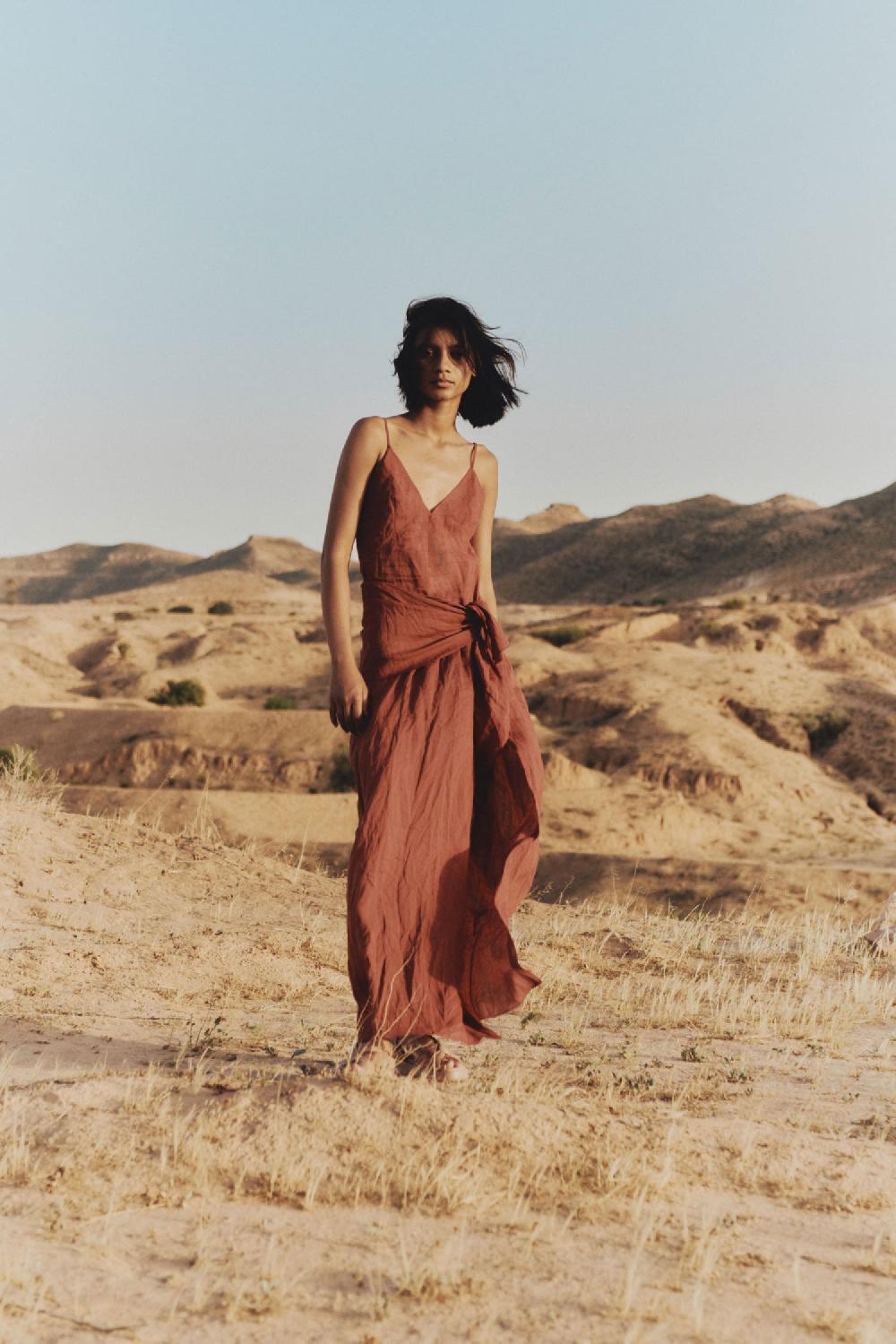 Cortana Juliana Vestido En Ramio Rojo