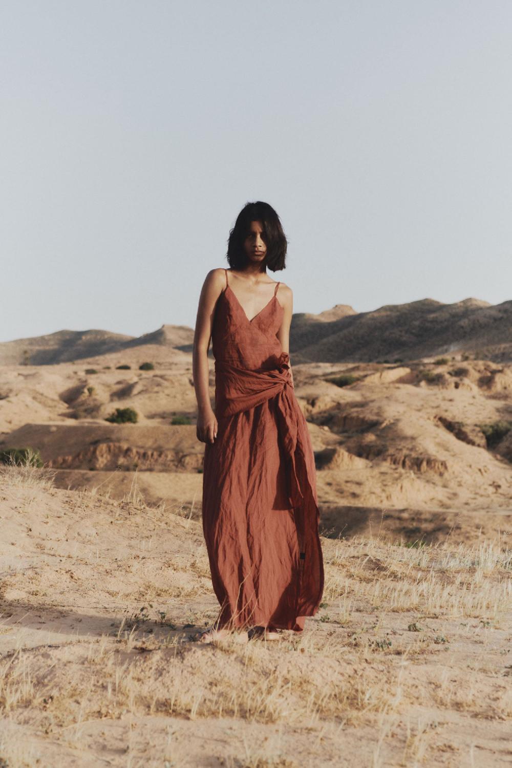 Cortana Juliana Vestido En Ramio Rojo