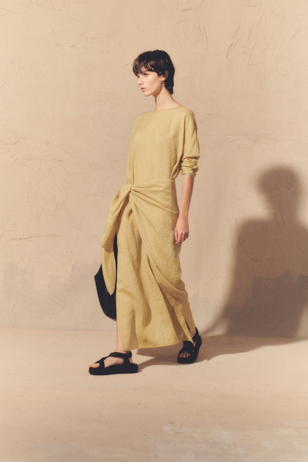 Cortana June Vestido En Ramio Camomila