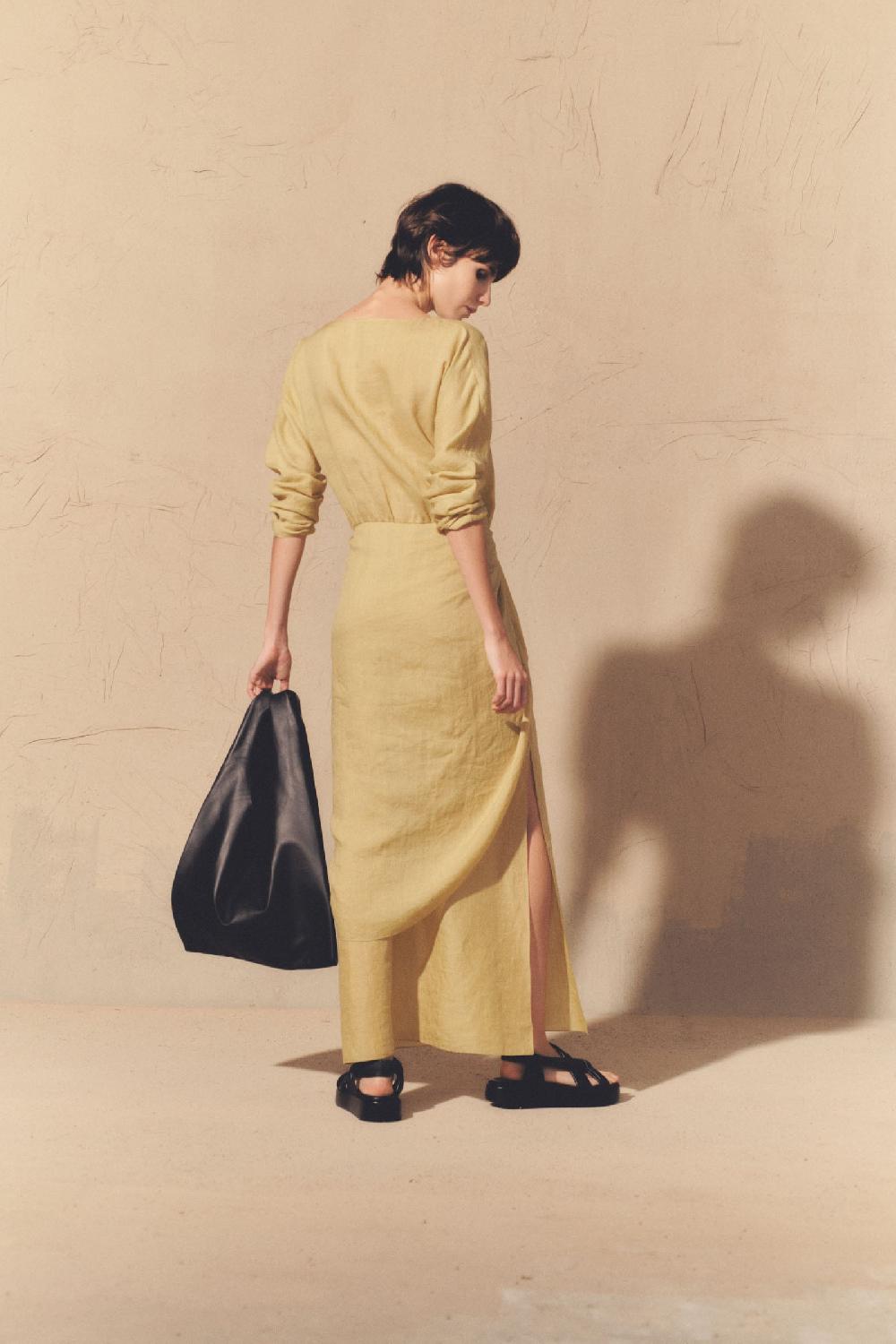 Cortana June Vestido En Ramio Camomila