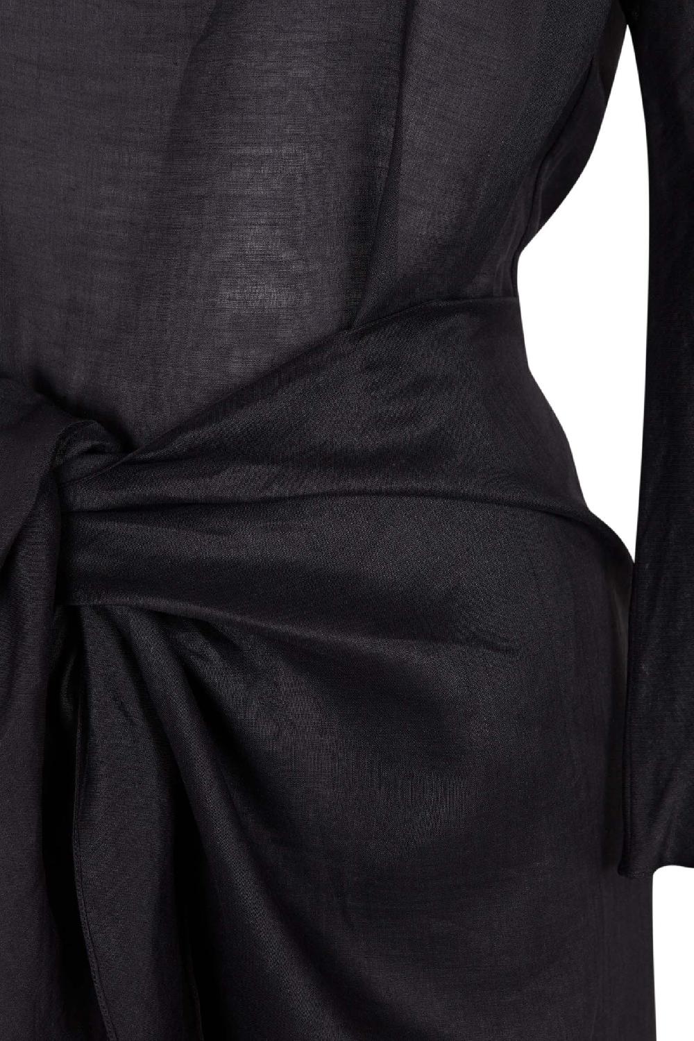 Cortana June Vestido En Ramio Gris Humo