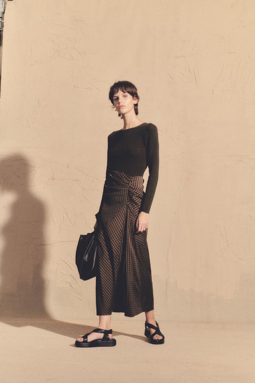 Cortana Justine Falda En Seda A Cuadros