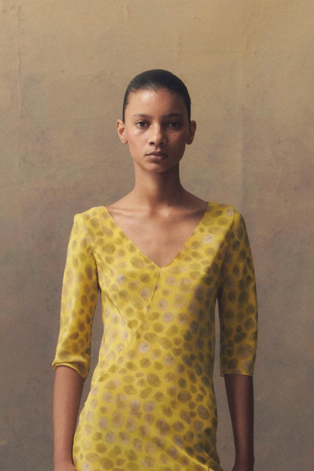 Cortana Khata Vestido Largo En Seda Estampada