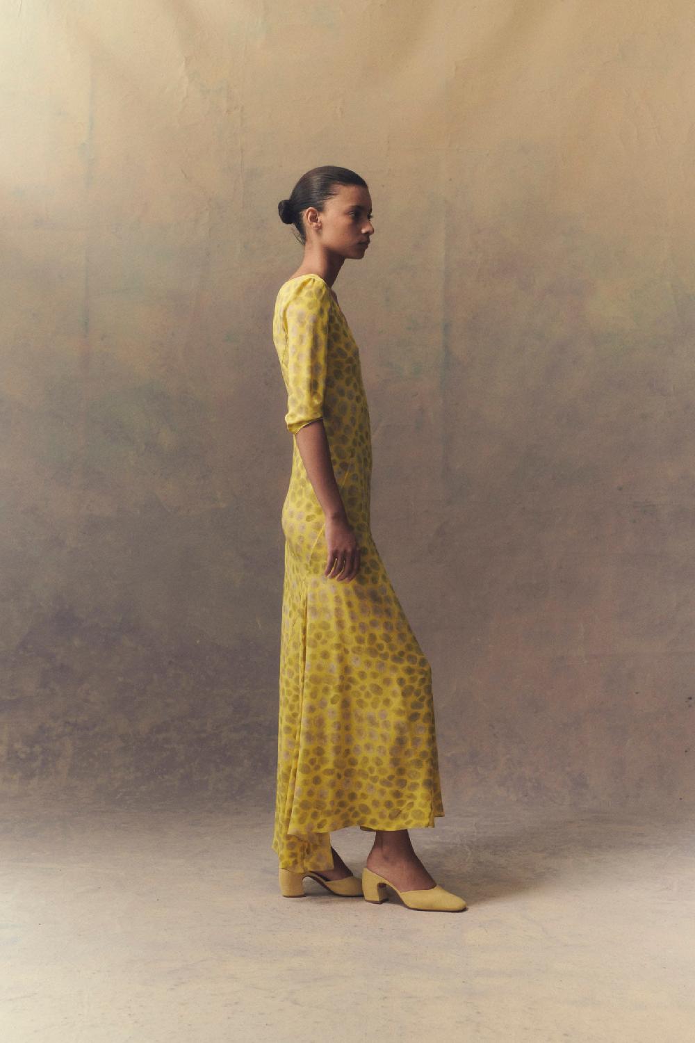 Cortana Khata Vestido Largo En Seda Estampada