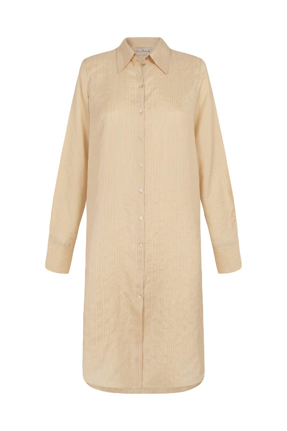 Cortana Kurt Camisa Larga En Seda Vainilla