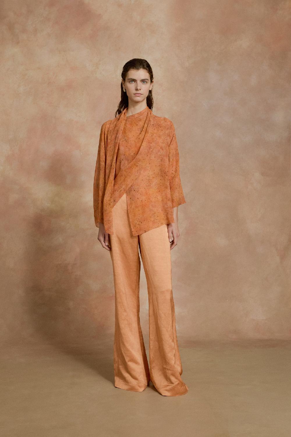 Cortana Lara Blusa Envolvente De Seda Sora Print