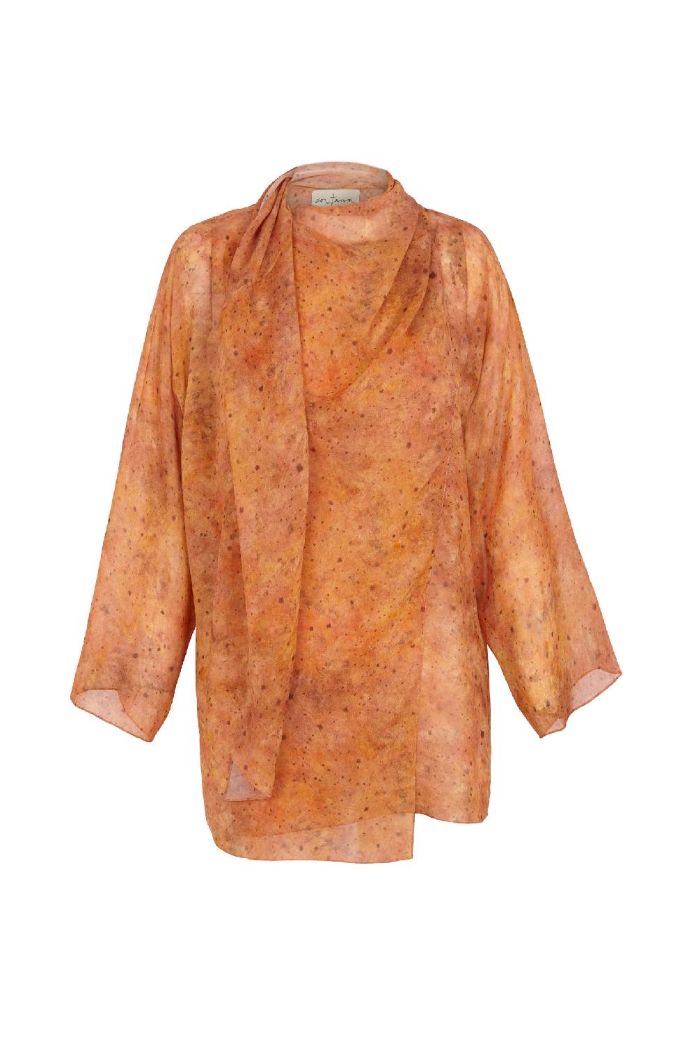 Cortana Lara blusa envolvente de seda sora print