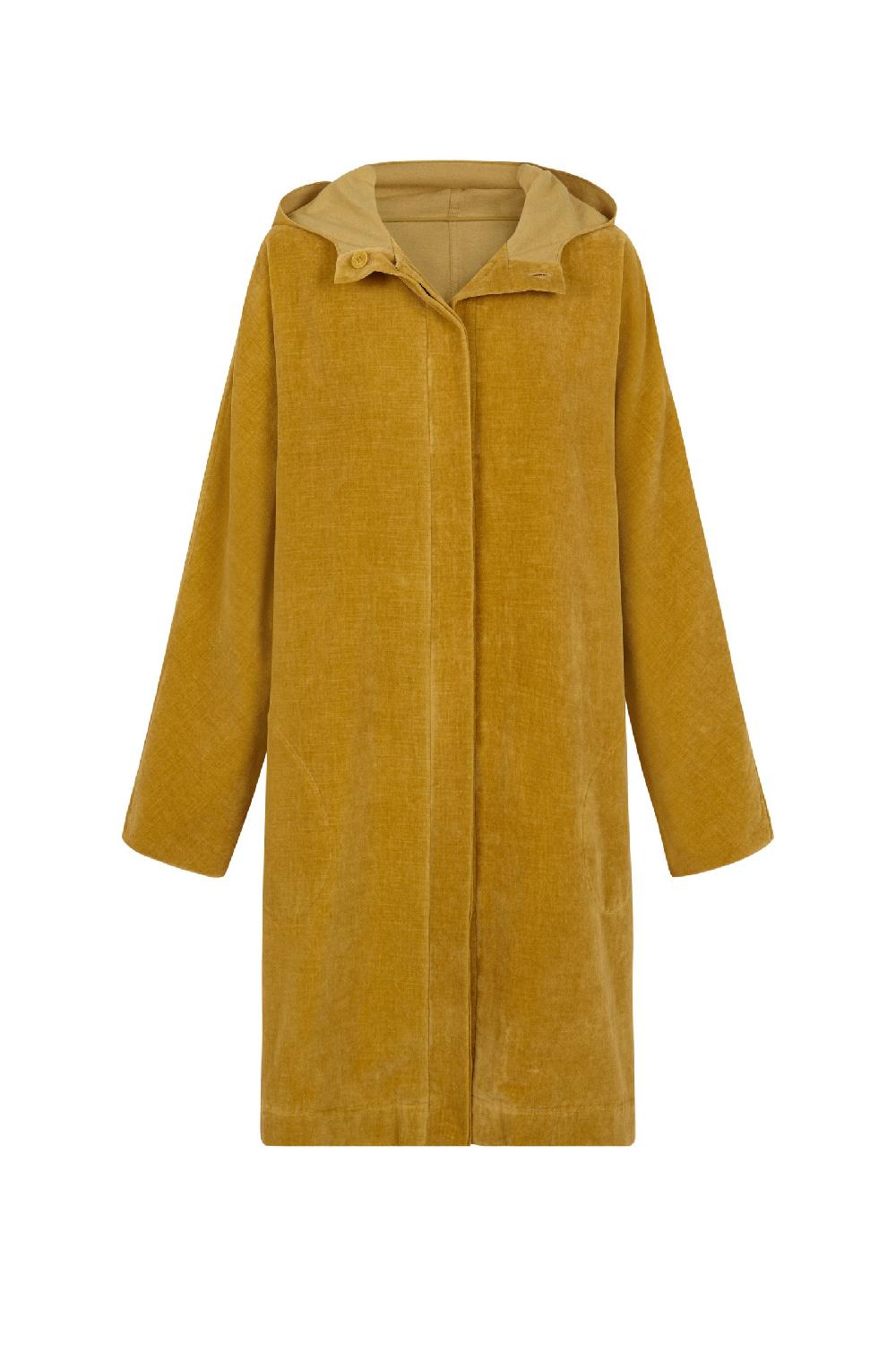 Cortana Leandra abrigo en terciopelo dorado