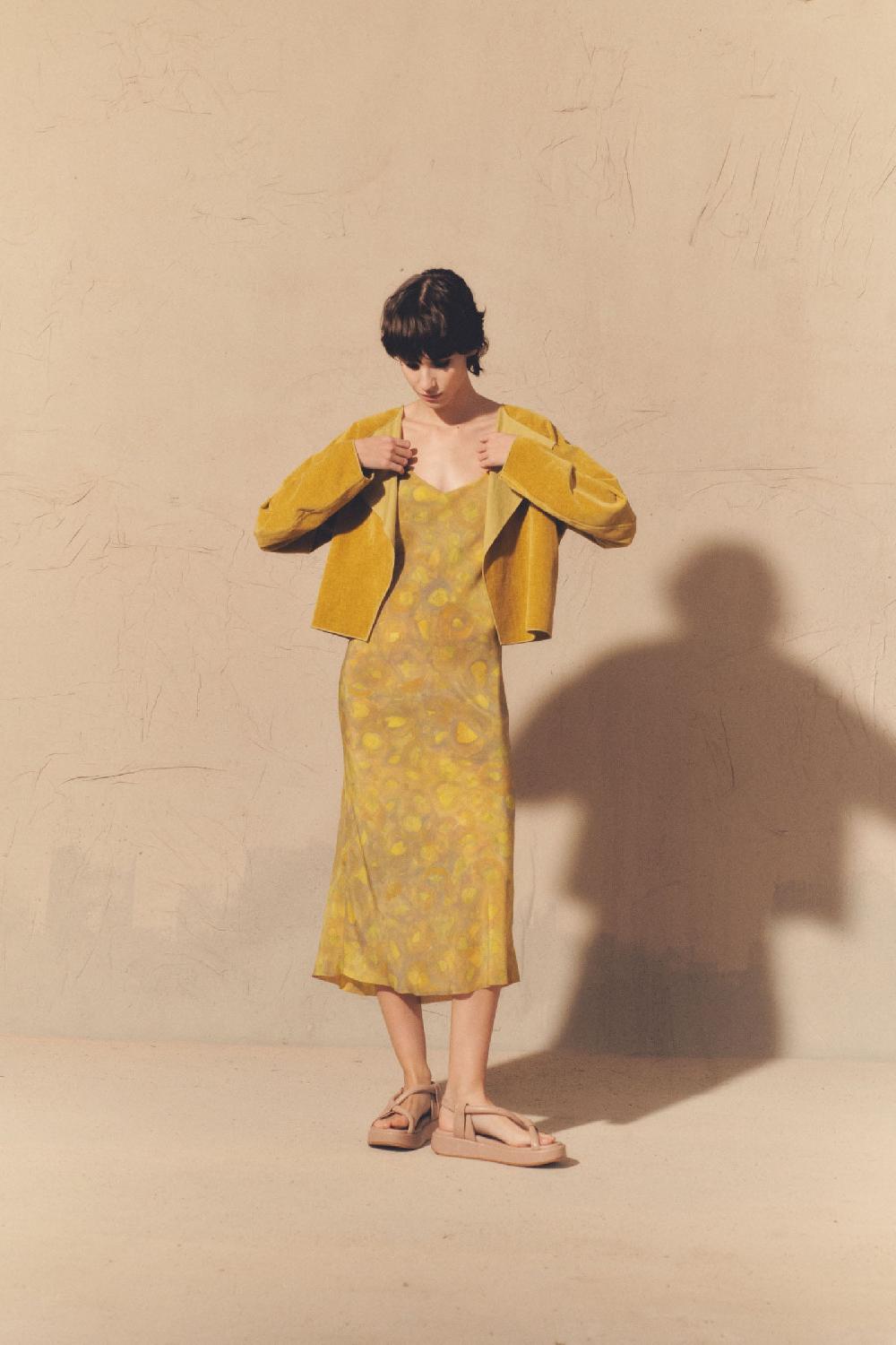 Cortana Leandra Chaqueta En Terciopelo Dorado