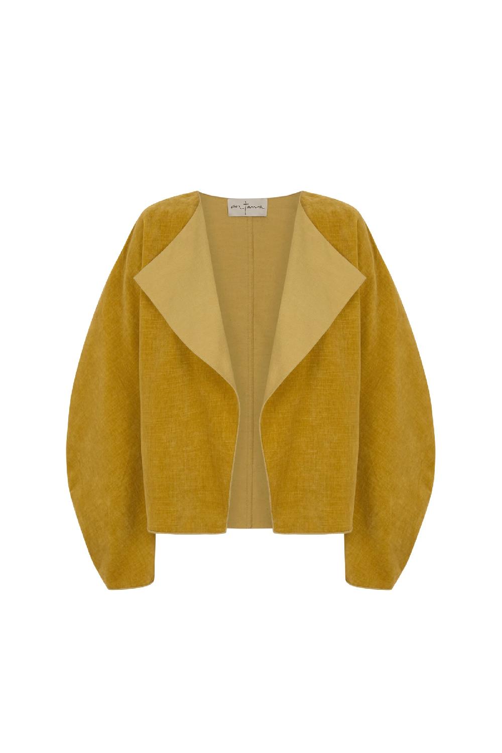 Cortana Leandra chaqueta en terciopelo dorado