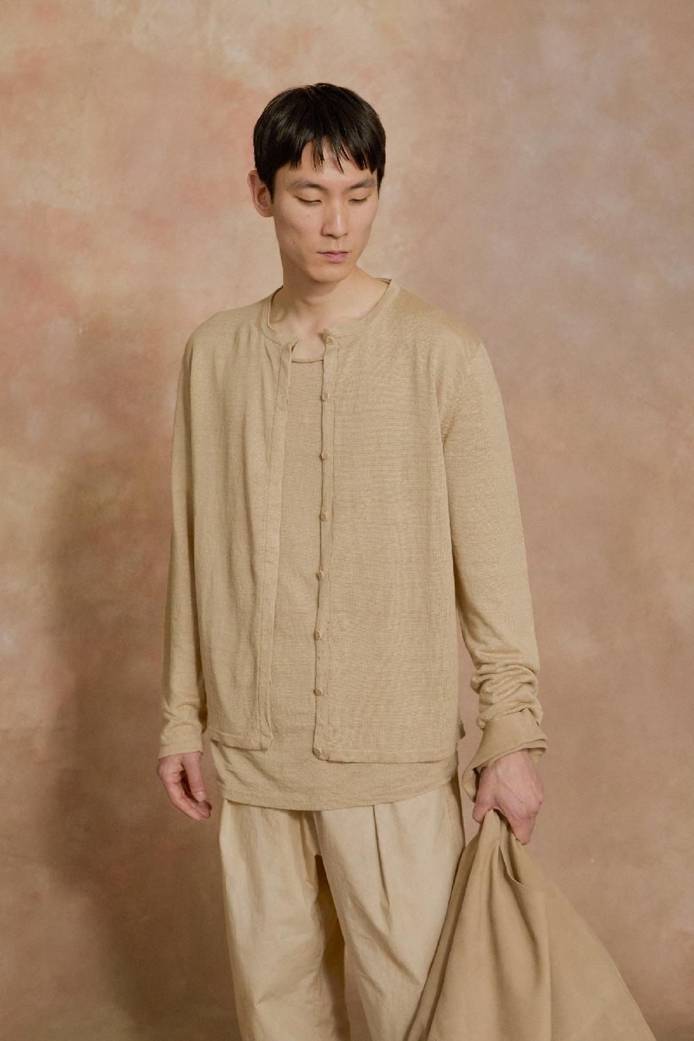 Cortana Lian Camiseta De Punto De Lino Beige