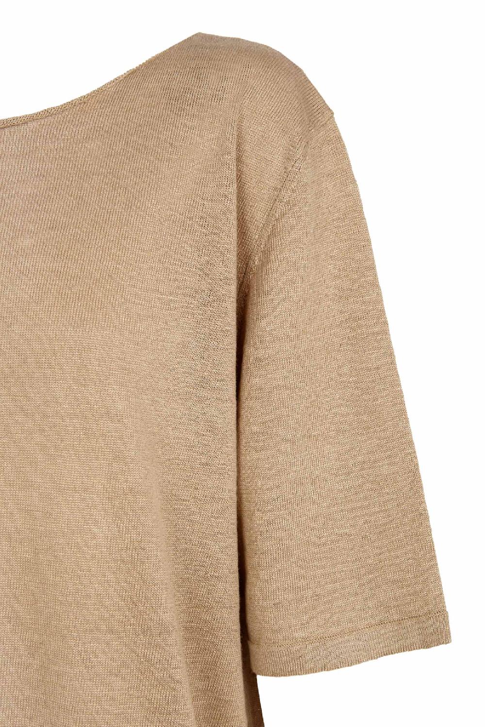 Cortana Lian Camiseta De Punto De Lino Beige