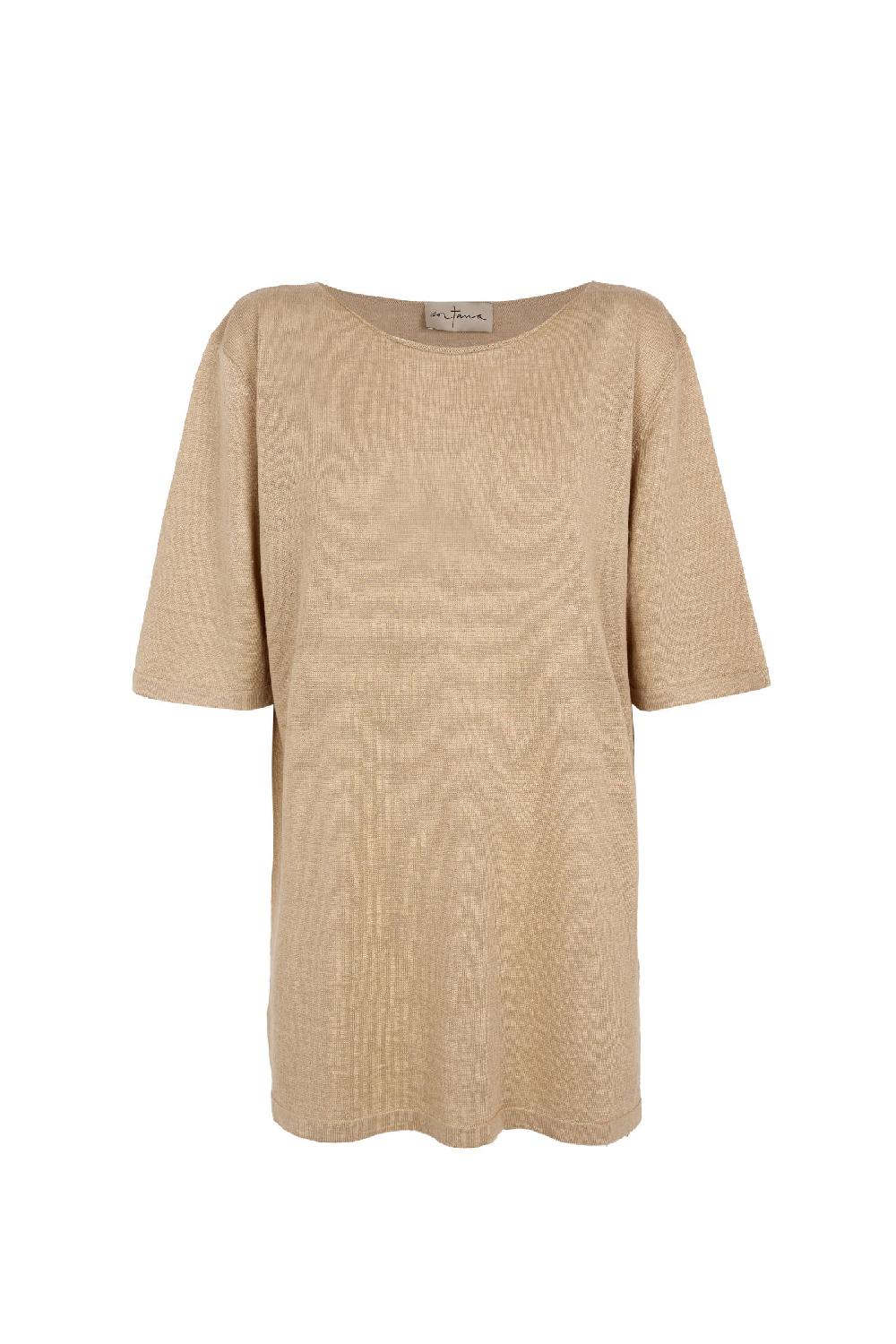 Cortana Lian camiseta de punto de lino beige