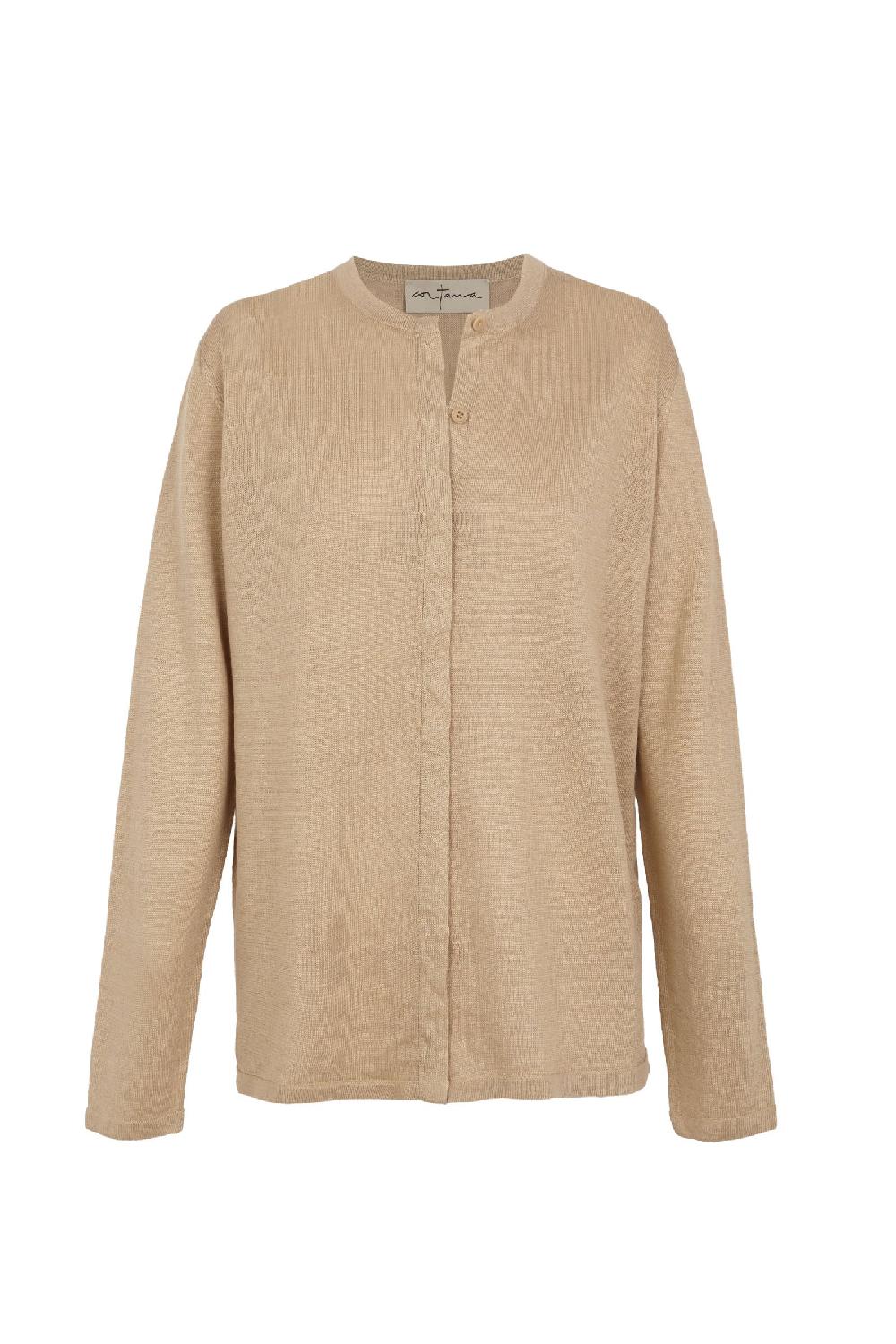 Cortana Lian cardigan de punto de lino beige