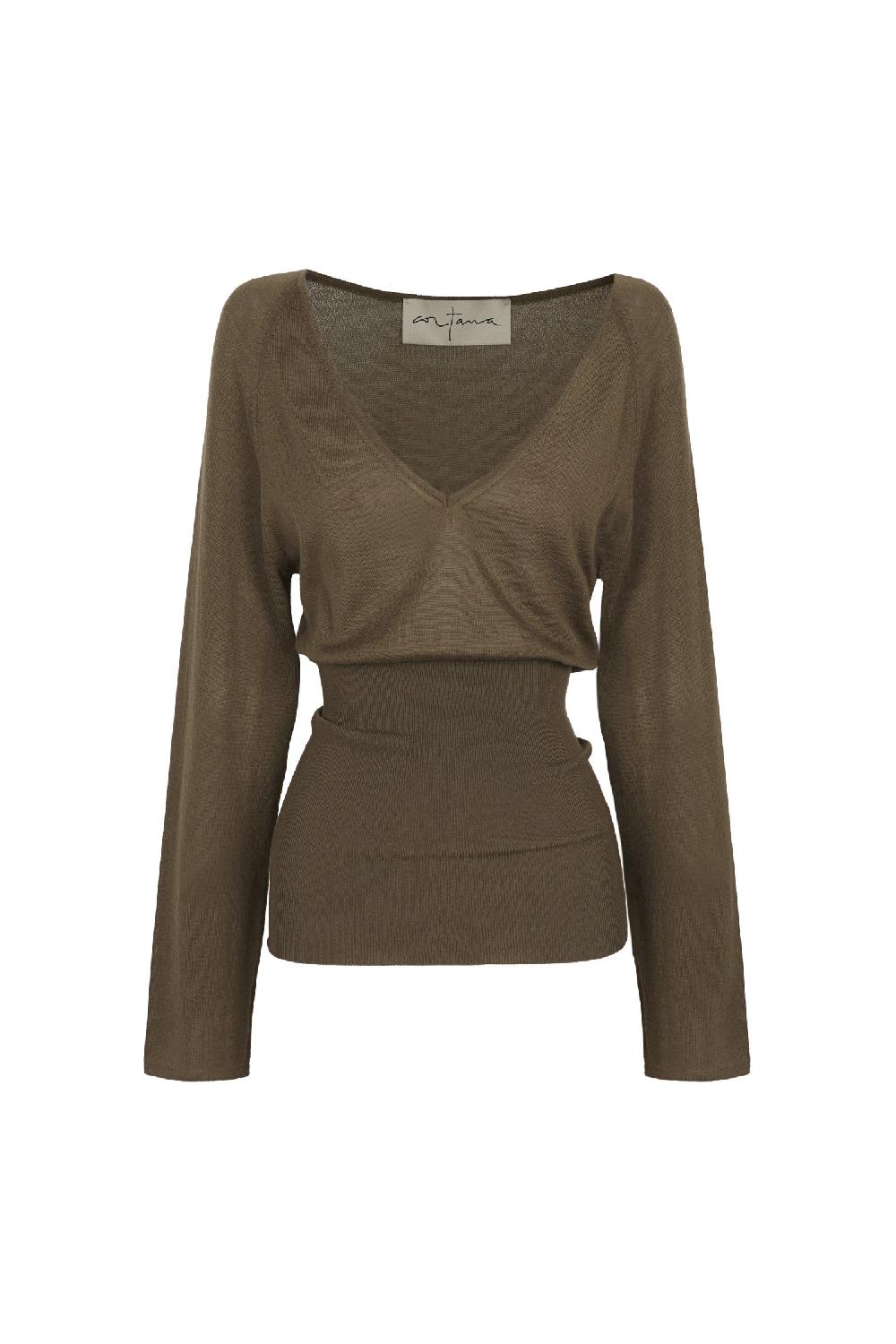 Cortana Liana top en cachemir kaki
