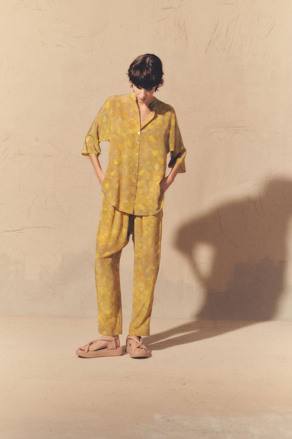 Cortana Lili Pantalón En Seda Lima Print