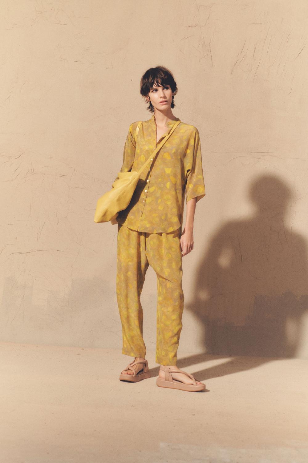 Cortana Lili Top En Seda Lima Print