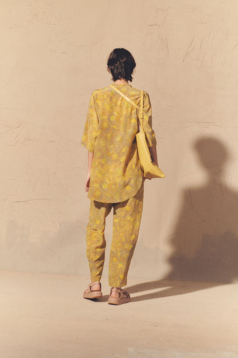 Cortana Lili Top En Seda Lima Print