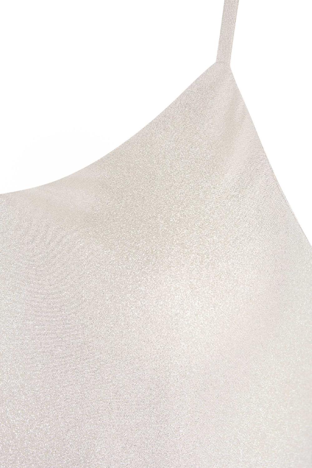 Cortana Lili Vestido En Seda Plata Metalizada