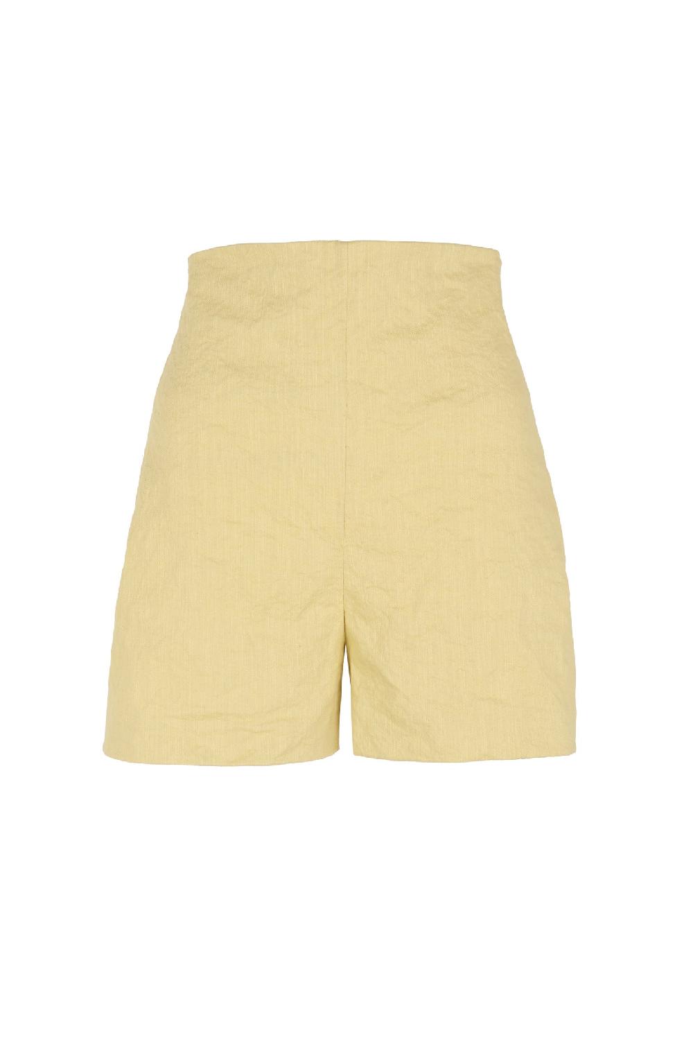 Cortana Limon shorts de talle alto amarillo claro