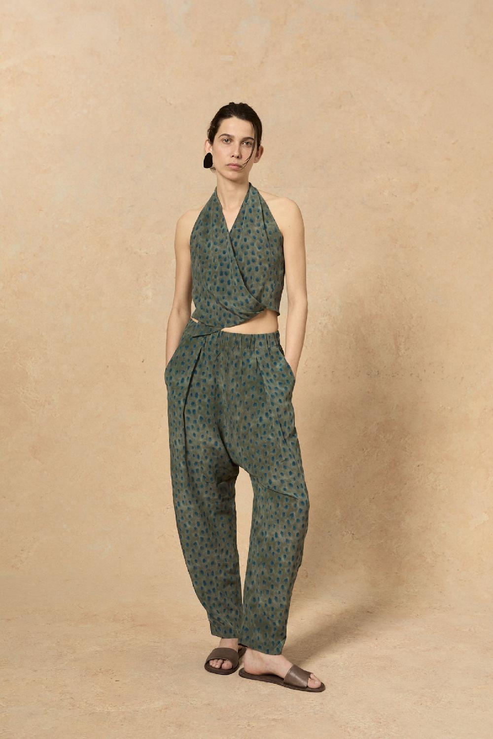 Cortana Lou Pantalon En Seda Ciro Print