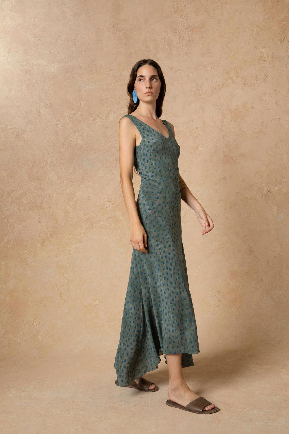 Cortana Lou Vestido En Seda Ciro Print