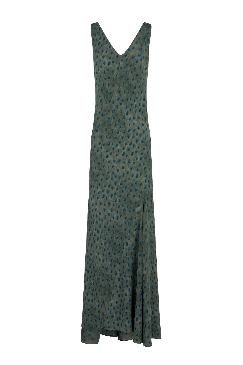 Cortana Lou vestido en seda ciro print