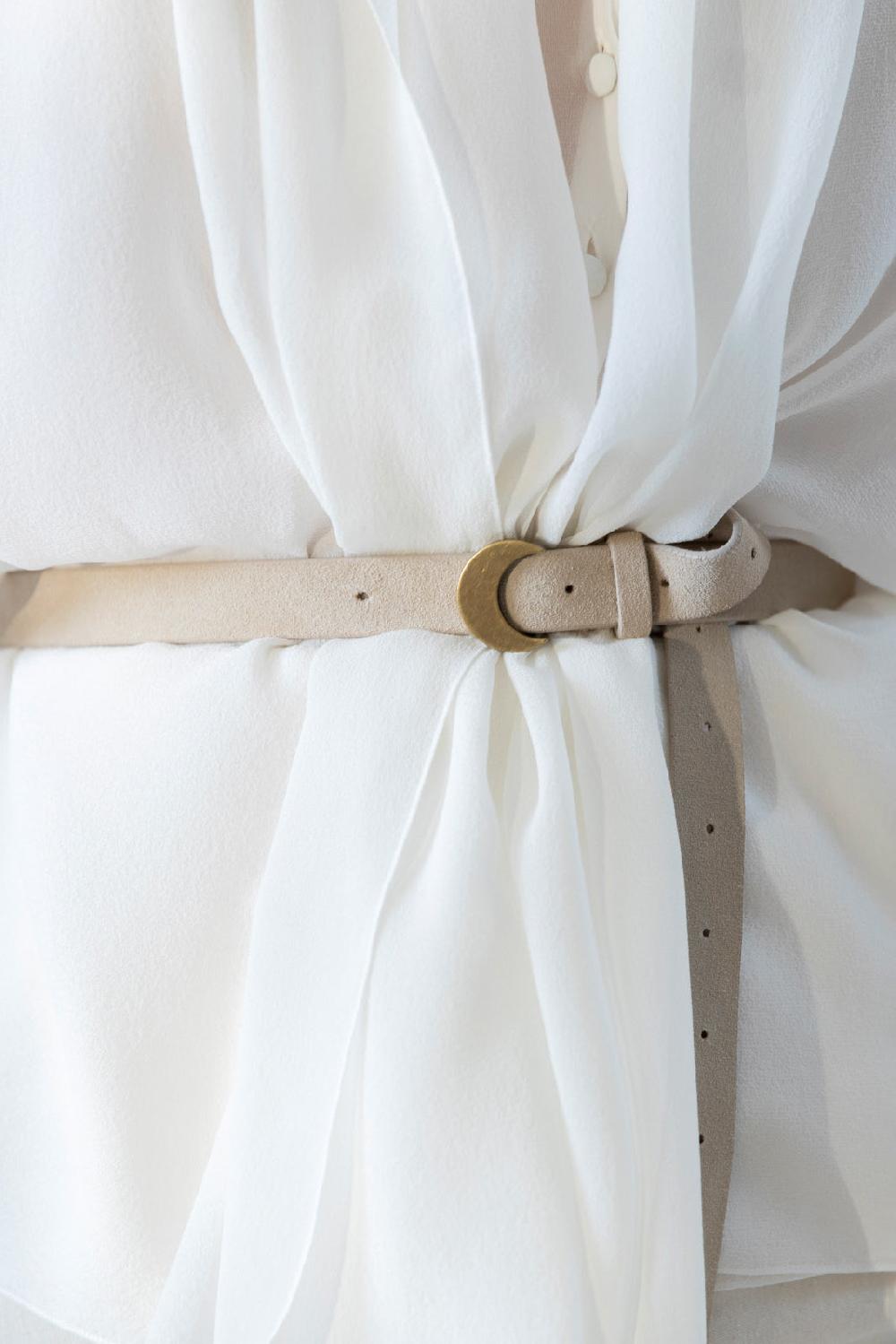 Cortana Luna Cinturón En Ante Beige