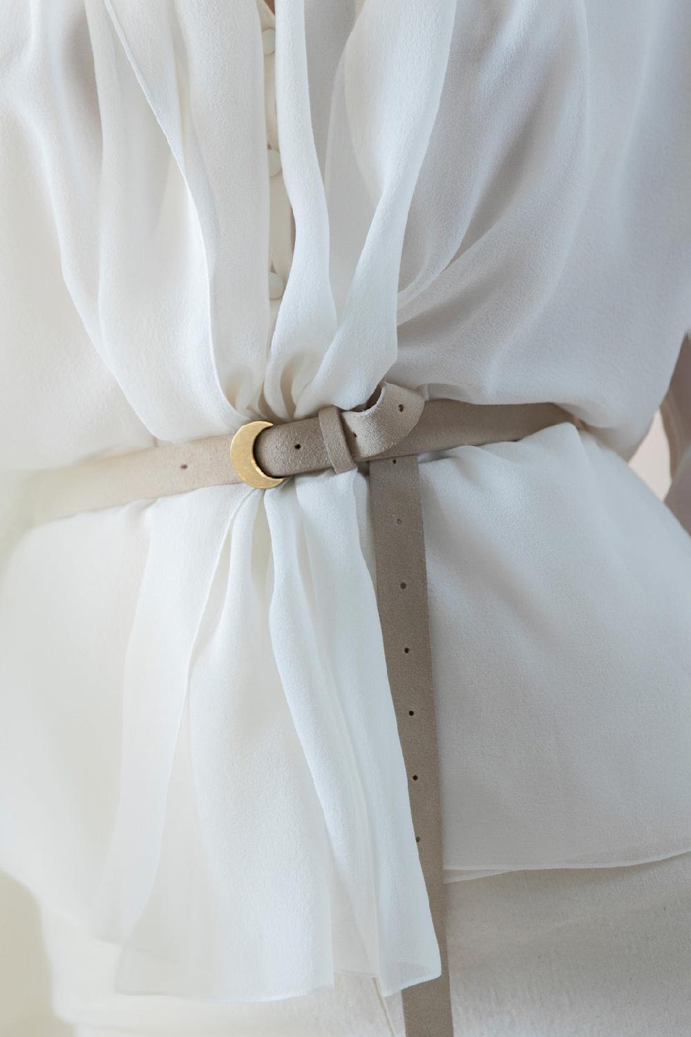 Cortana Luna Cinturón En Ante Beige