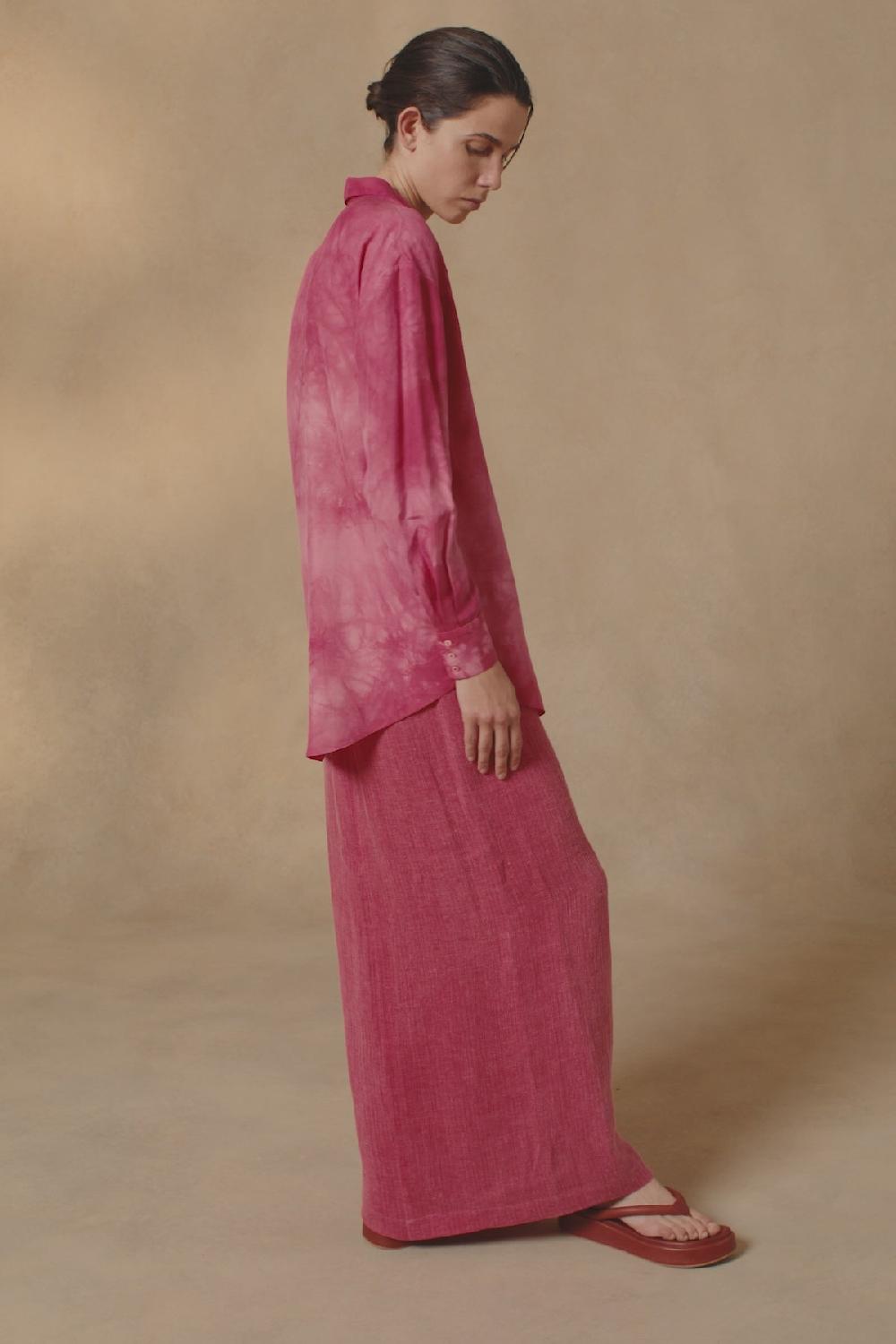 Cortana Lupita Camisa En Seda Pink Maltinto