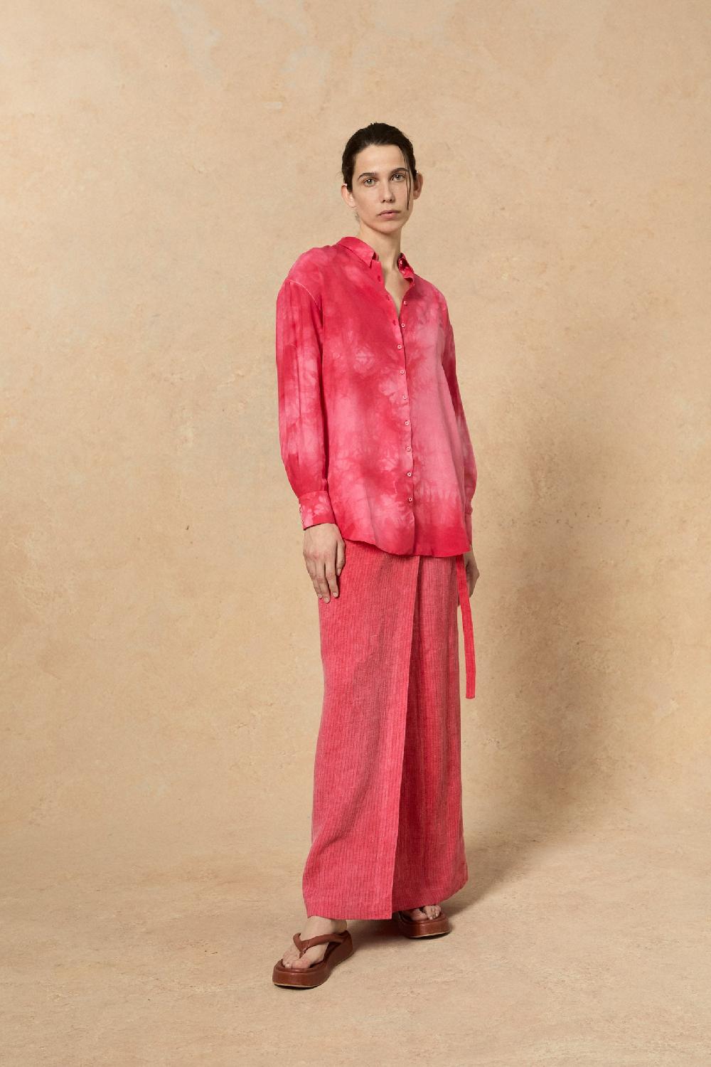 Cortana Lupita Camisa En Seda Pink Maltinto