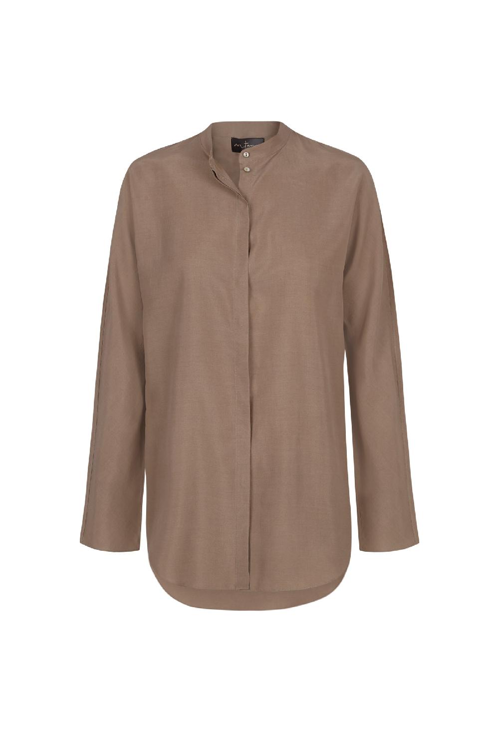 Cortana Macho Camisa En Seda Visón