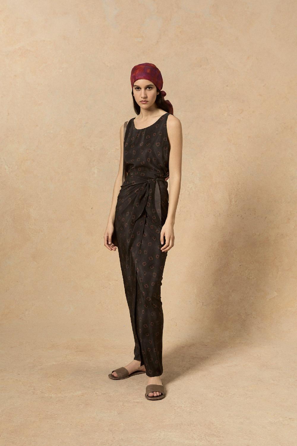 Cortana Malena Vestido En Seda Daria Print