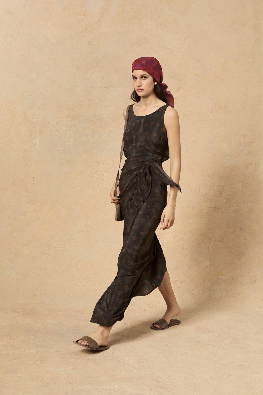 Cortana Malena Vestido En Seda Daria Print