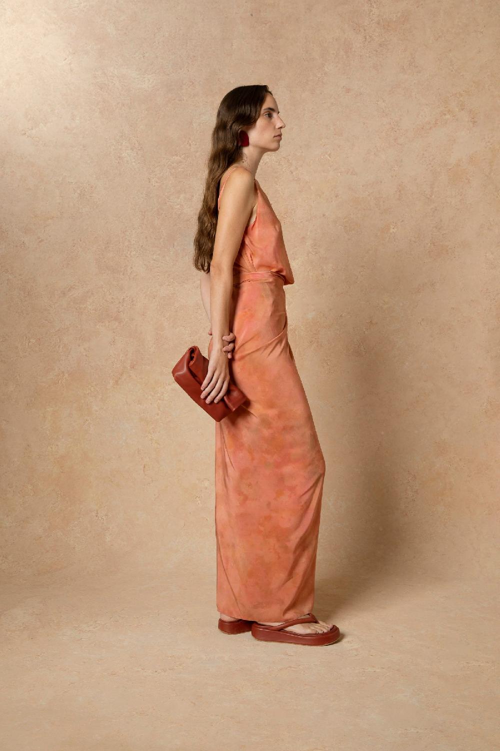 Cortana Malena Vestido En Seda Rose Print