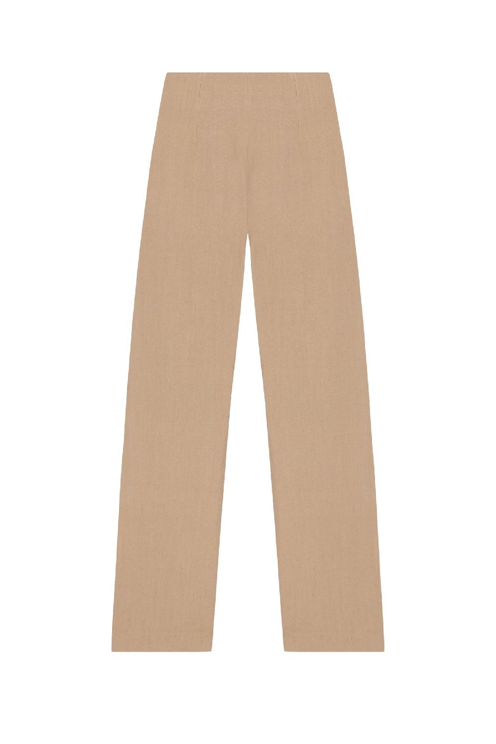 Cortana Margot pantalón en lino y lana arena rosa