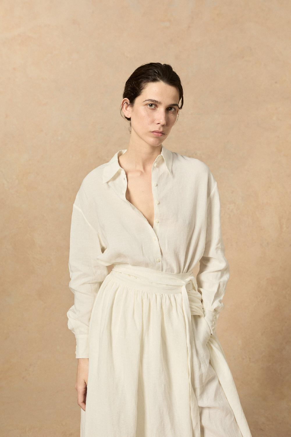 Cortana Marlo Camisa En Lino Crudo