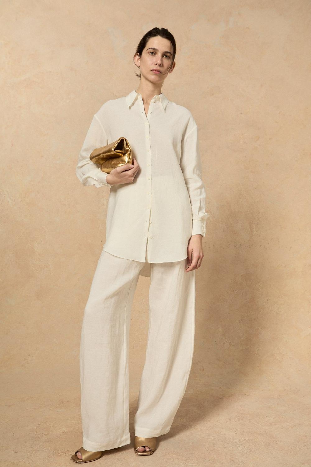 Cortana Marlo Camisa En Lino Crudo