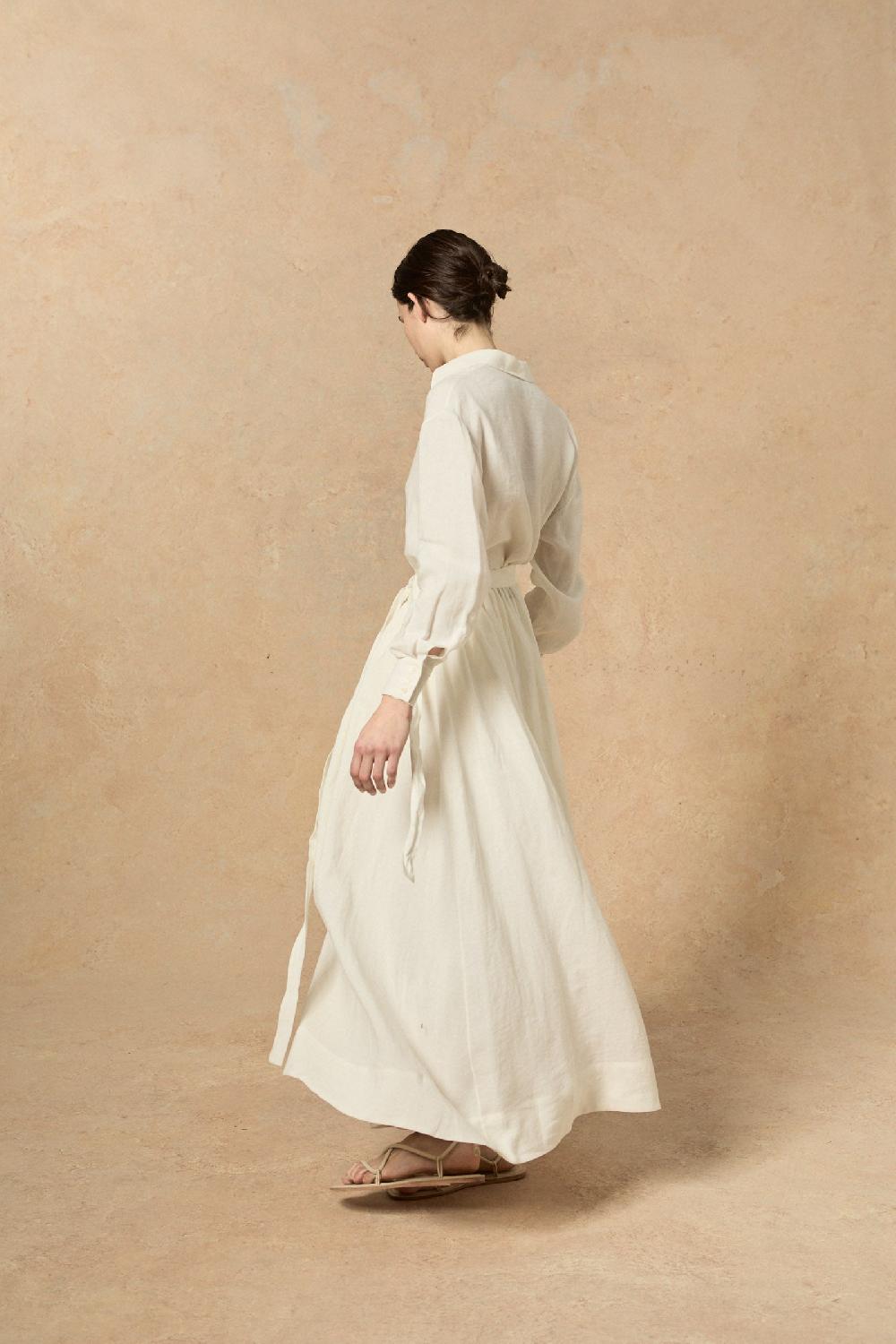 Cortana Marlo Falda Larga En Lino Crudo